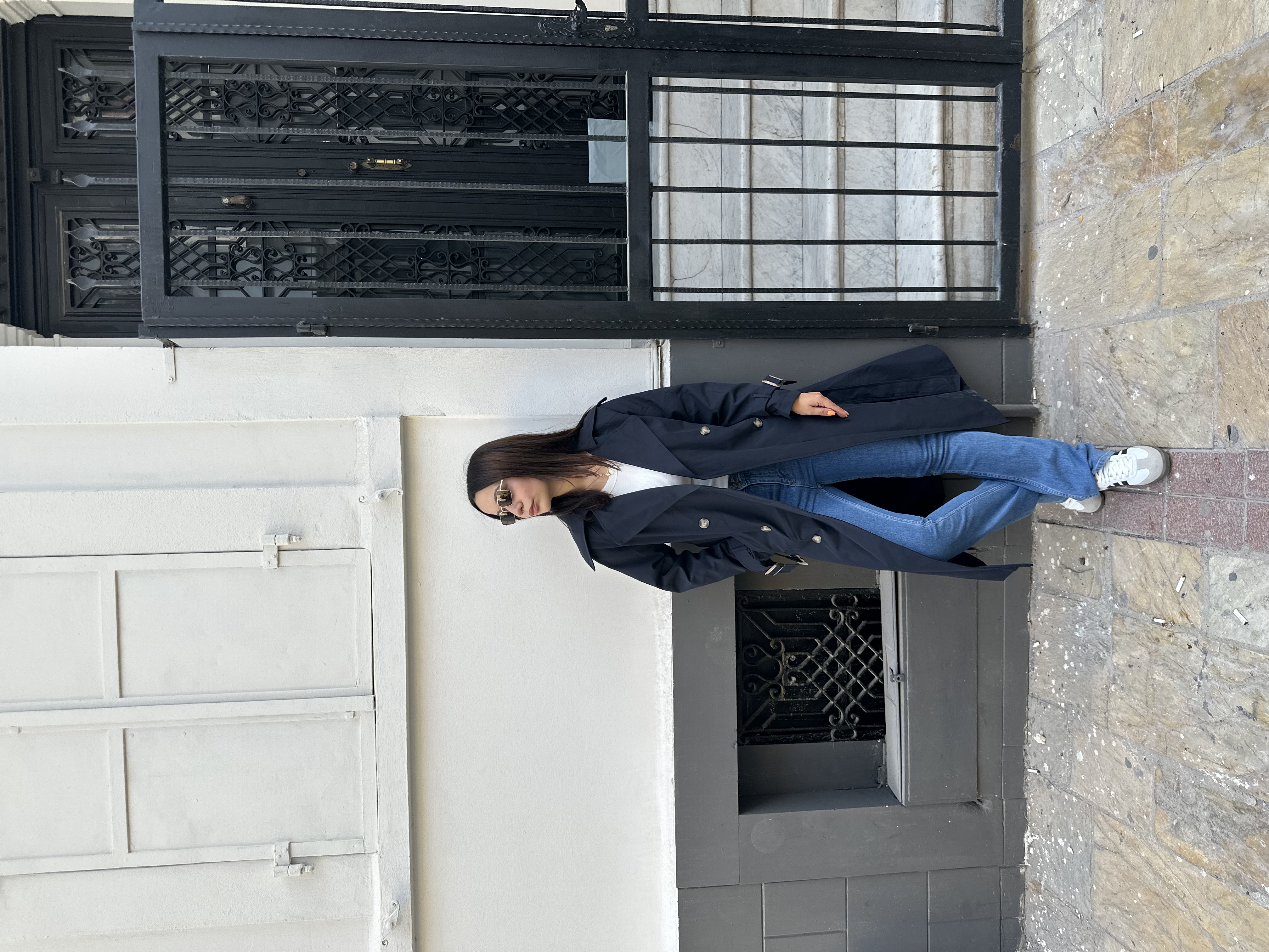 Lacivert Maxi Boy Trençkot 