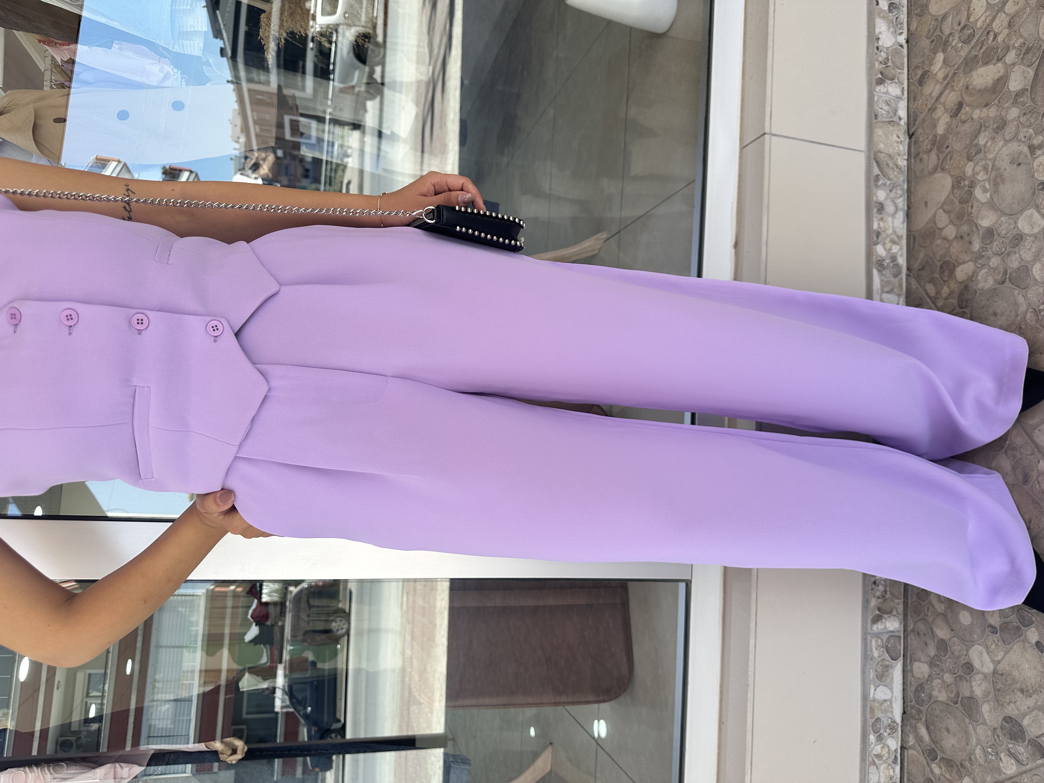 Premium Lila Palazzo Pantolon 