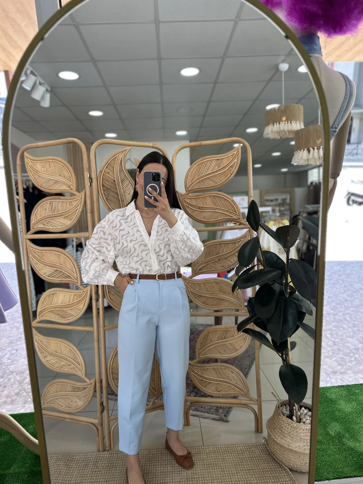 Dilvin Kemerli Havuç Fit Pantolon Mavi
