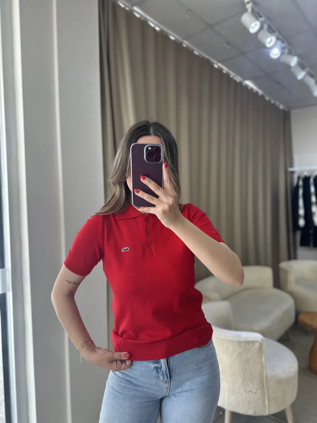 Lcts. Polo Yaka Saç Örgülü Kırmızı Basic 